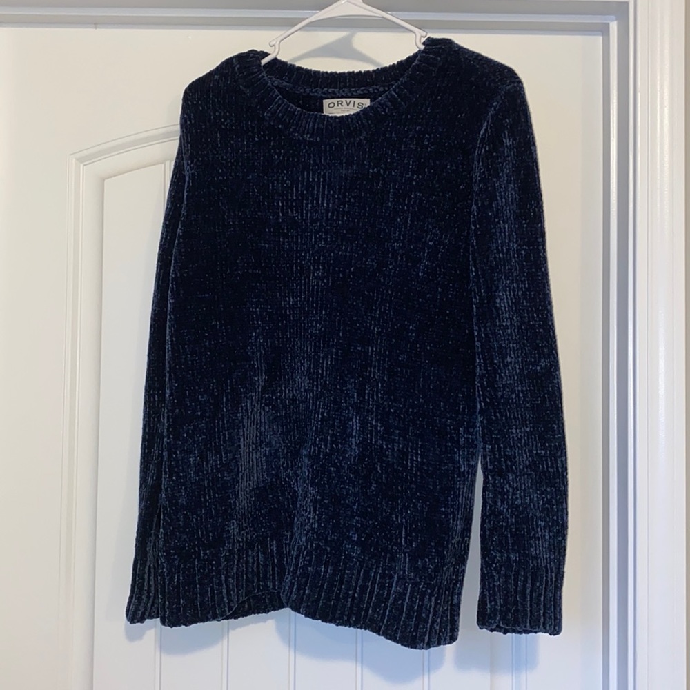 Orvis M Knit Navy Sweater